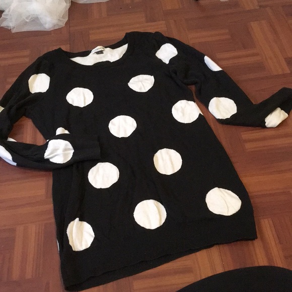 Size Large Polka Dot Sweater | Color: Black/White | Size: L | Loveditlongtime's Closet